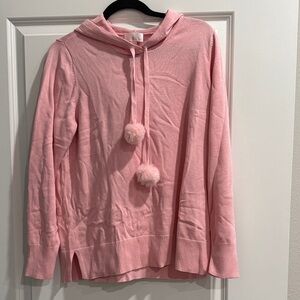 NWT Belle by Kim Gravel Pink Hooded Women's Sweater sz l